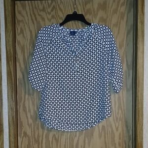 Kaari Blue Monochrome Checkered Blouse